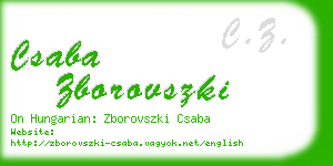 csaba zborovszki business card